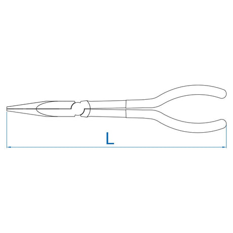 KING TONY Profi-Werkzeuge - Flachrundzange - extra lang 631911C