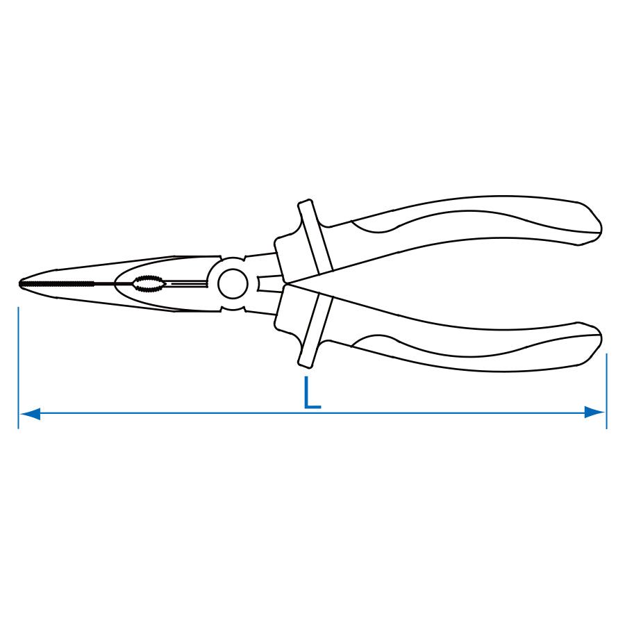 KING TONY Profi-Werkzeuge - Flachrundzange VDE - 200 mm 633608A