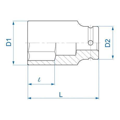 KING TONY Profi-Werkzeuge - 3/4" 12-Kant Kraft-Steckschlüssel, Zoll - 1-7/16" 643546S