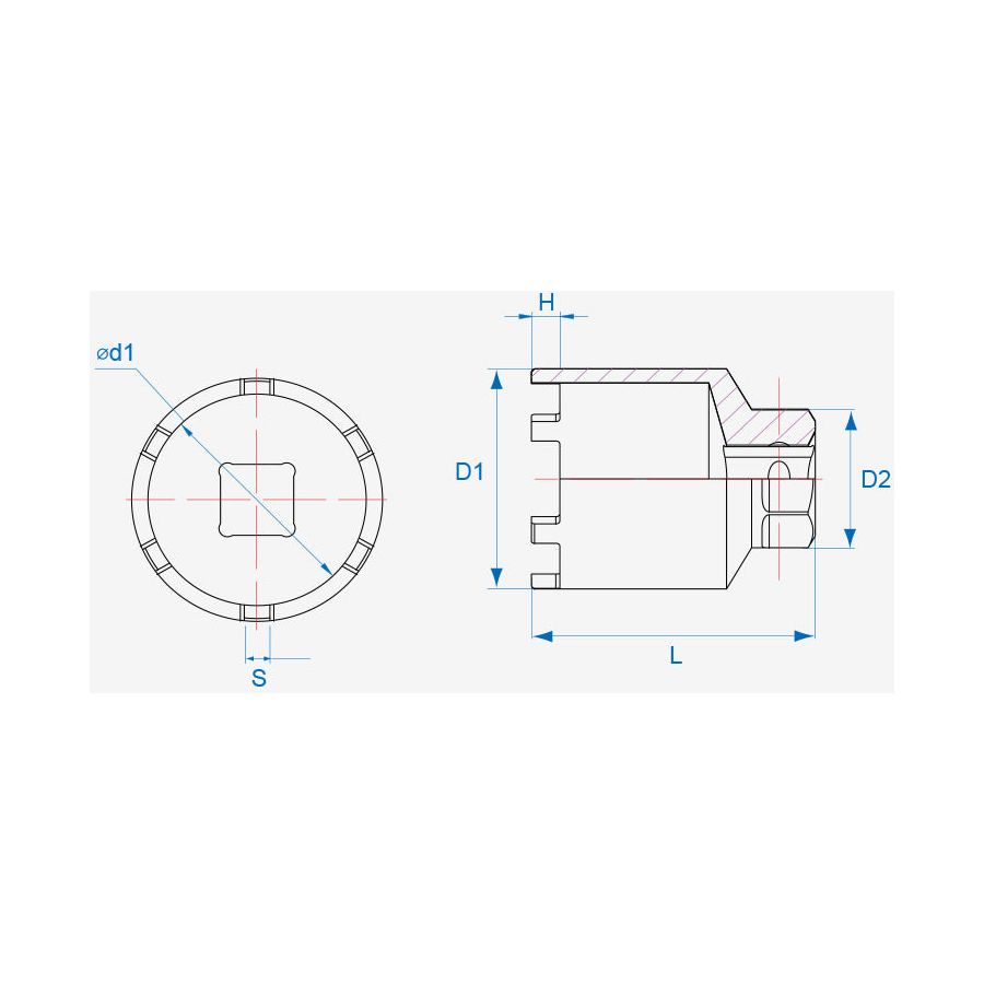 KING TONY Profi-Werkzeuge - Kraft-Steckschlüssel für Sicherungsmuttern, metrisch - 65 mm 64KA765M