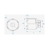 KING TONY Profi-Werkzeuge - Kraft-Steckschlüssel für Sicherungsmuttern, metrisch - 65 mm 64KA765M
