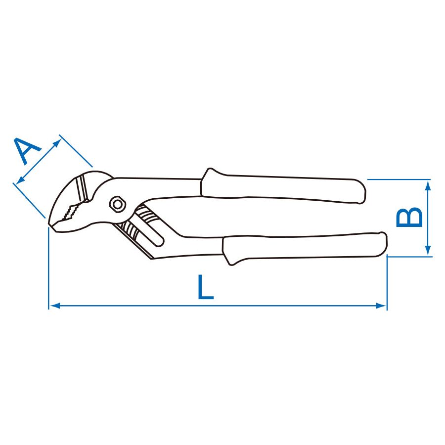 KING TONY Profi-Werkzeuge - Wasserpumpenzange mit Rillen-Gleitgelenk - 43 mm 651113C