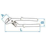 KING TONY Profi-Werkzeuge - Wasserpumpenzange mit Rillen-Gleitgelenk - 33 mm 651110C