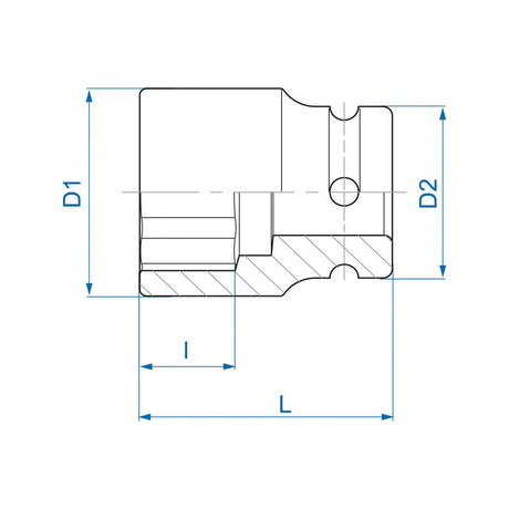 KING TONY Profi-Werkzeuge - 3/4" Kraft-Steckschlüssel, metrisch, schmal - 25 mm 651525M