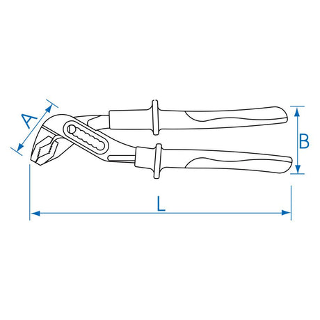 KING TONY Profi-Werkzeuge - Wasserpumpenzange mit Rillen-Gleitgelenk "bis 1000V isoliert" - 33 mm 651610A