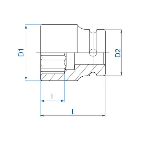 KING TONY Profi-Werkzeuge - 3/4" Kraft-Steckschlüssel, metrisch - 27 mm 653027M