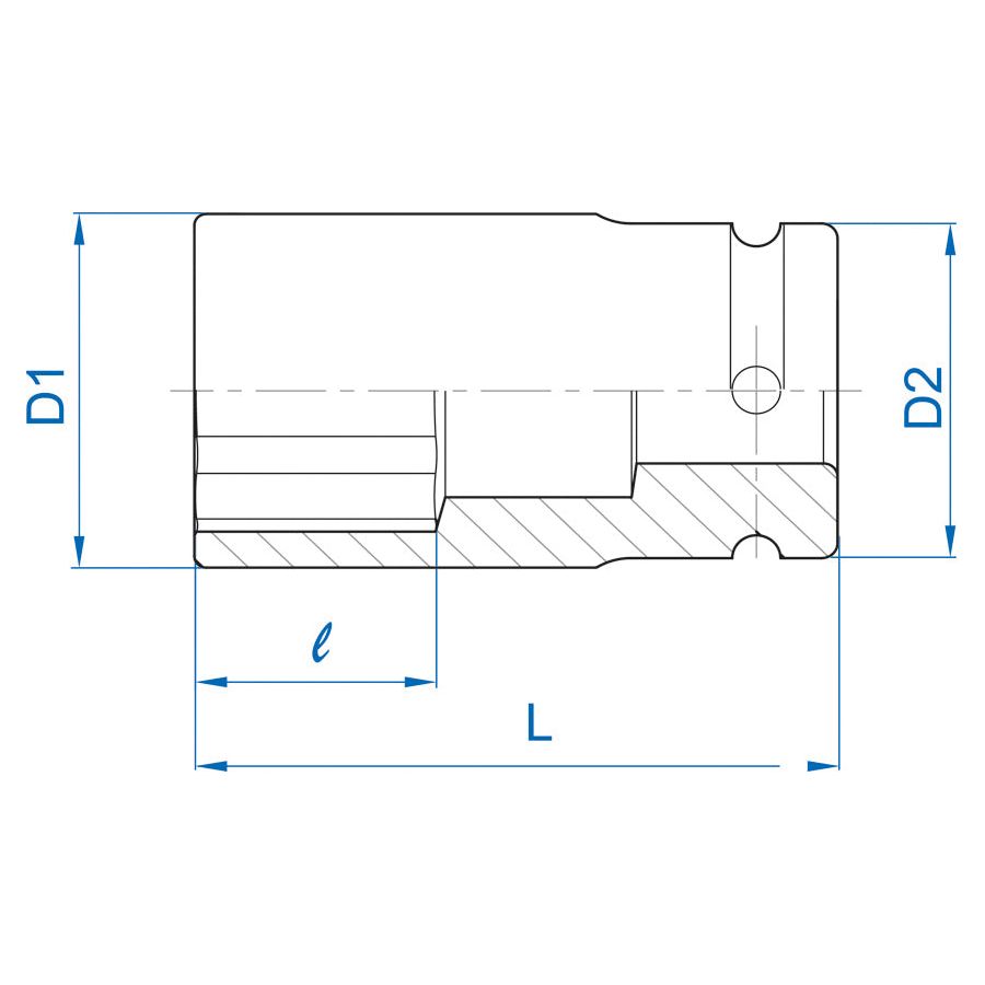 KING TONY Profi-Werkzeuge - Kraft-Steckschlüssel Metrisch 3/4" (19,05mm) Lange, dünne Wand 19 mm 683519M