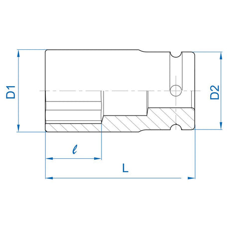 KING TONY Profi-Werkzeuge - Kraft-Steckschlüssel Metrisch 3/4" (19,05mm) Lange, dünne Wand 21 mm 683521M