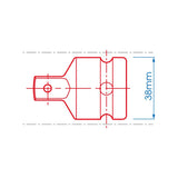 KING TONY Profi-Werkzeuge - Kraft-Reduzieradapter, Sicherheitskugel, 3/4"F nach 1/2"M, Blister BLI6874P