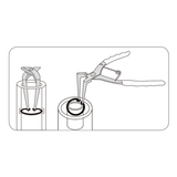 KING TONY Profi-Werkzeuge - Langarm-Sicherungszange, 90° gewinkelt - 175 mm 68HB07L