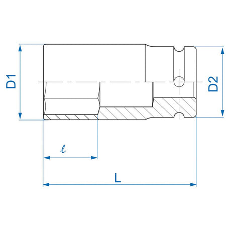 KING TONY Profi-Werkzeuge - Kraft-Steckschlüssel Metrisch 3/4" (19,05mm) Lange, dünne Wand 32 mm 693532M