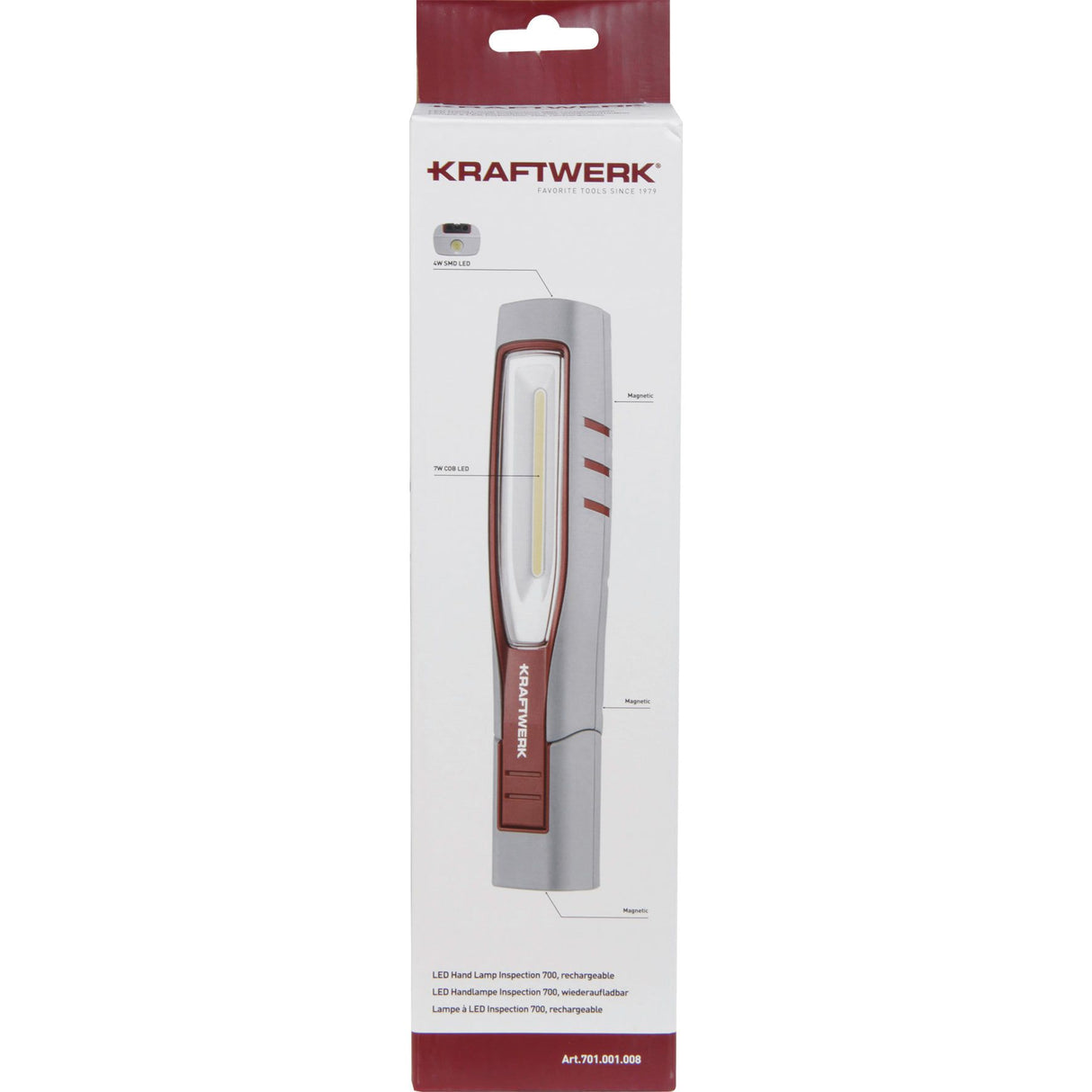 Kraftwerk Inspection 700 Akku Arbeitsleuchte, 700 Lumen, robust, klappbar