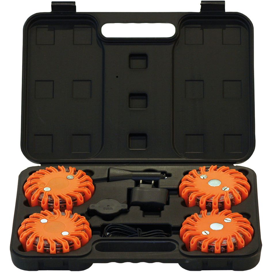 Kraftwerk LED Warnleuchten Set, orange, 9,6 W, batteriebetrieben, 8-tlg