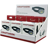 Kraftwerk LED Akku Stirnlampe H260, mit Bewegungssensor, 260 Lumen, IP44, Micro-USB, Verkaufsdisplay mit 9 Stk