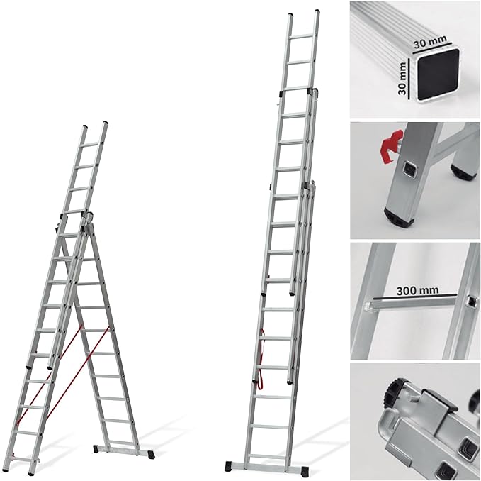 VITO Aluminium-Dreifachleiter 3x12 Sprossen - Mehrzweckleiter - VIETQ35