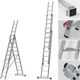 VITO Aluminium-Dreifachleiter 3x12 Sprossen - Mehrzweckleiter - VIETQ35