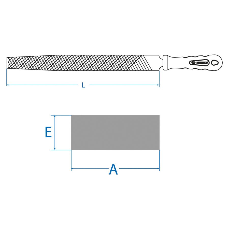 KING TONY Profi-Werkzeuge - Flachstumpf-Feile mit Griff, Second Cut - 200 mm 7510208G