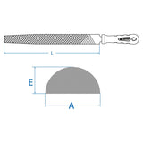 KING TONY Profi-Werkzeuge - Halbrund-Feile mit Griff, Second Cut - 250 mm 7520210G