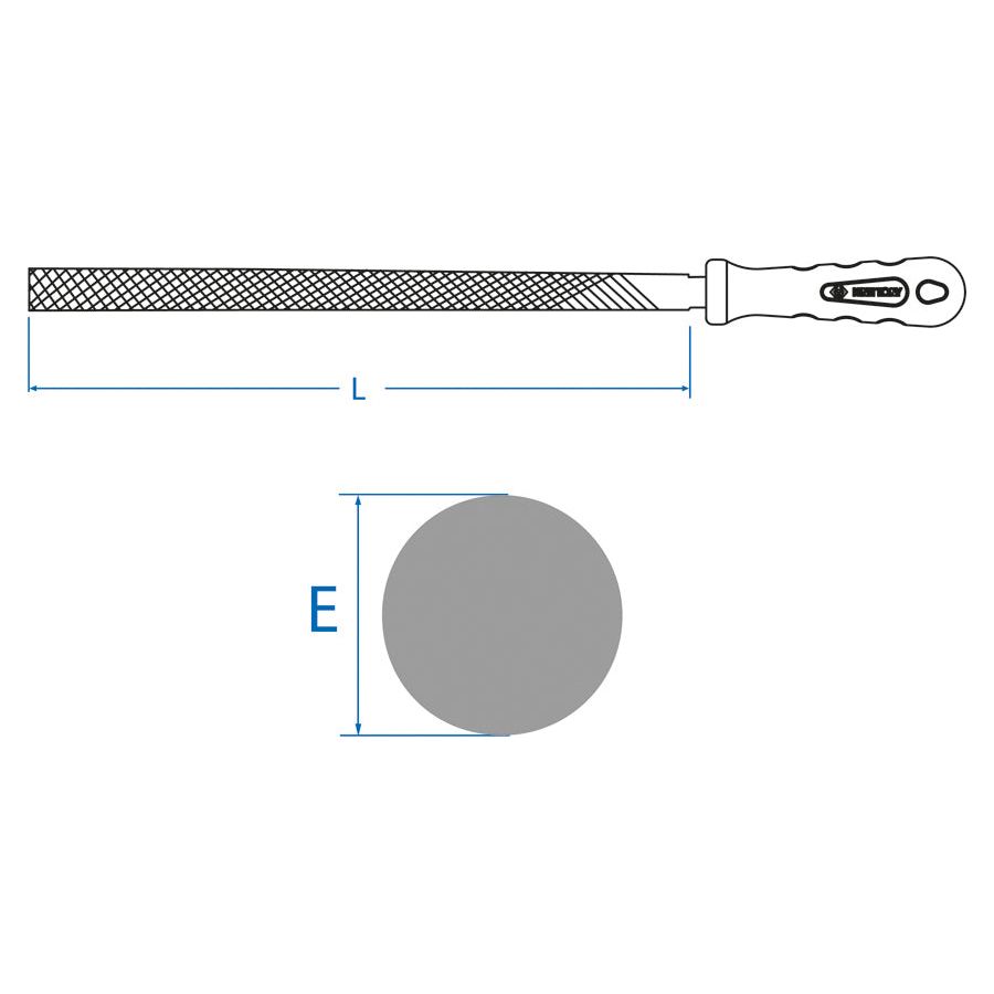 KING TONY Profi-Werkzeuge - Rund-Feile mit Griff, Second Cut - 250 mm 7530210G