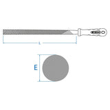 KING TONY Profi-Werkzeuge - Rund-Feile mit Griff, Second Cut - 250 mm 7530210G