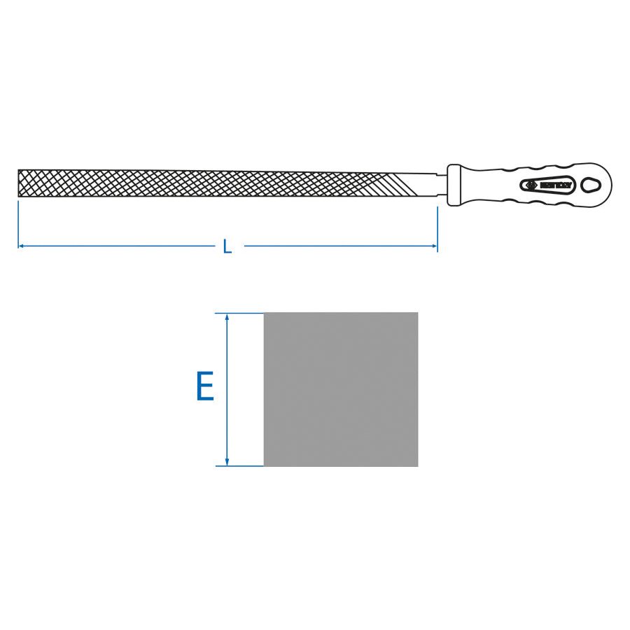KING TONY Profi-Werkzeuge - Vierkant-Feile mit Griff, Second Cut - 200 mm 7550208G