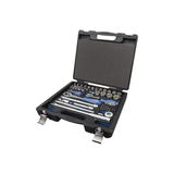 KING TONY Profi-Werkzeuge - 1/4" +  1/2" 6-Kant Steckschlüsselset, EVAWAVE, Zubehör - 60 tlg. 7560MRE01