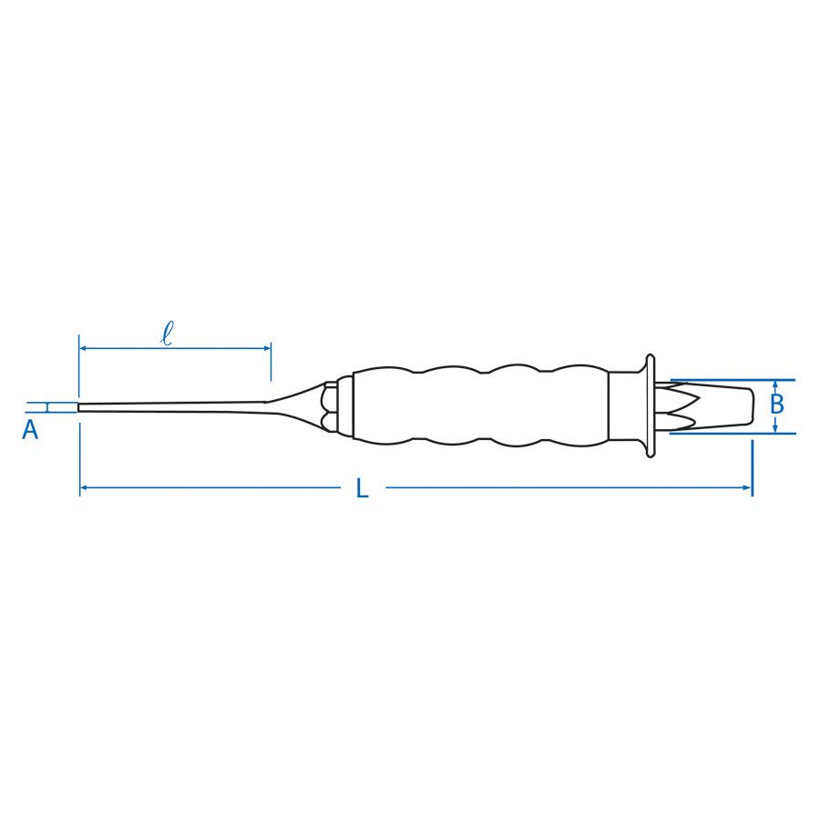 KING TONY Profi-Werkzeuge - Ummantelter Splinttreiber, 10 mm - 230 mm 7641009G
