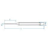 KING TONY Profi-Werkzeuge - Splinttreiber, 180 mm - Ø 6 mm 7640607
