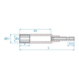 KING TONY Profi-Werkzeuge - Steckschlüsseleinsatz lang für 6-Kant-Schrauber 1/4“ 13mm 76C1113M
