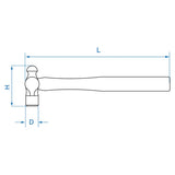 KING TONY Profi-Werkzeuge - Kugelhammer 33 mm 781132OS