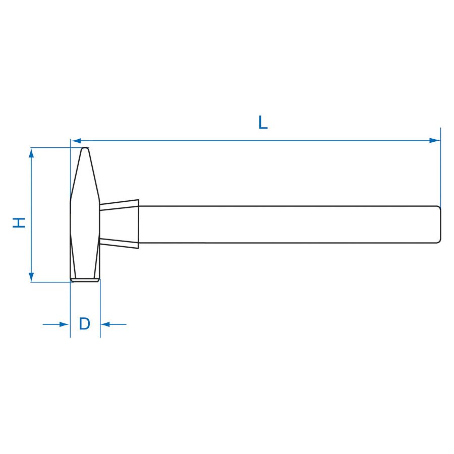 KING TONY Profi-Werkzeuge - 3-Komponenten Schlosserhammer 300g 782023