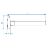 KING TONY Profi-Werkzeuge - 3-Komponenten Schlosserhammer 300g 782023