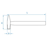 KING TONY Profi-Werkzeuge - Schlosserhammer DIN 33 mm 782180OS