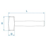 KING TONY Profi-Werkzeuge - Fäustel mit geschliffener Kante - 40 mm 783310OS