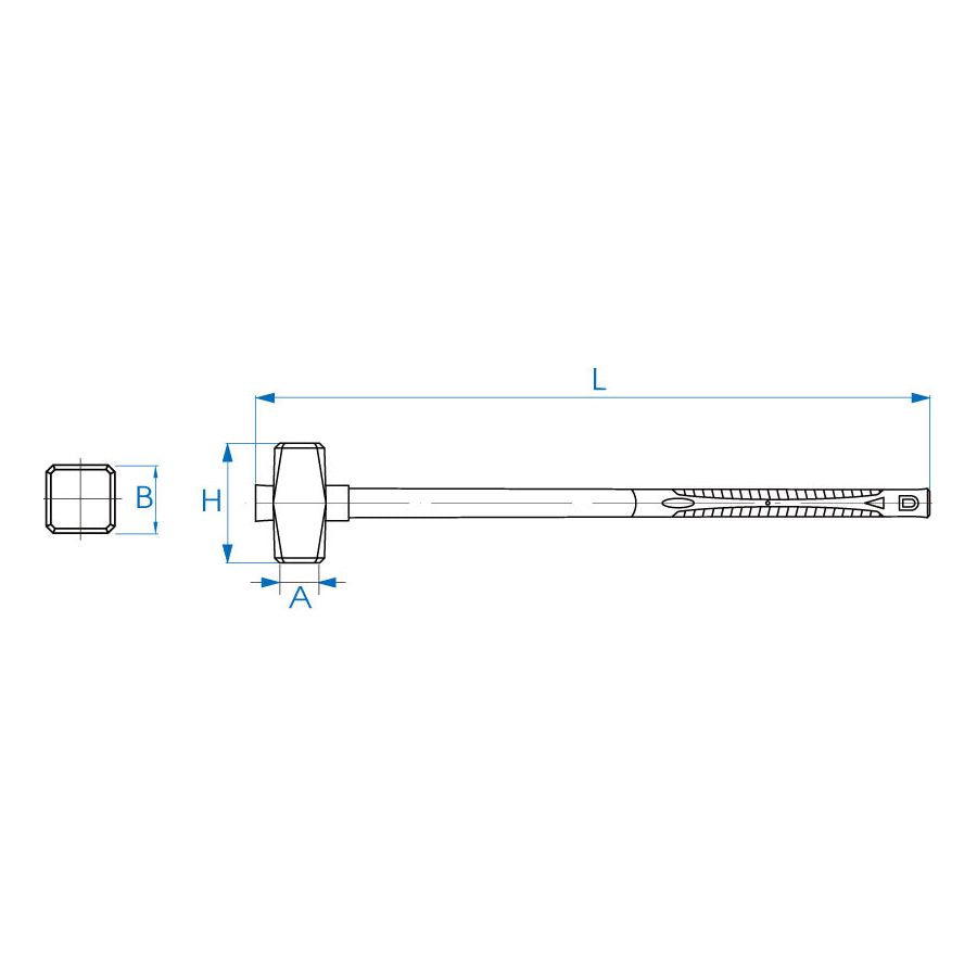KING TONY Profi-Werkzeuge - Vorschlaghammer mit Glasfaserstiel  - 5000g 783450