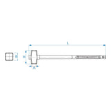 KING TONY Profi-Werkzeuge - Vorschlaghammer mit Glasfaserstiel  - 5000g 783450