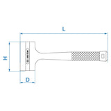 KING TONY Profi-Werkzeuge - Rückschlagfreier Hammer - 1361 g 785148