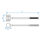 KING TONY Profi-Werkzeuge - Rückschlagfreier Hammer - 1650 g 785223