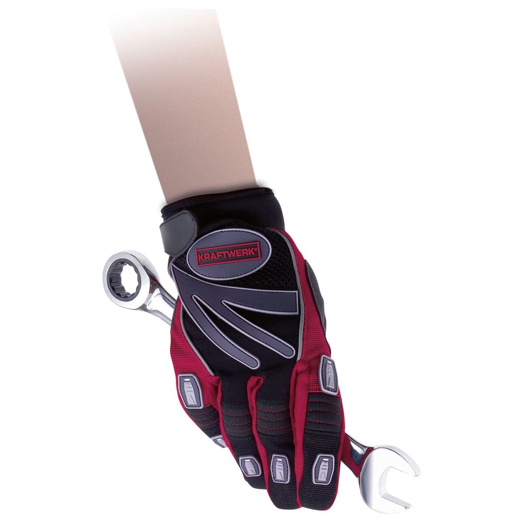 Kraftwerk KW Mechaniker-Arbeitshandschuhe, mit verstärkten Handflächen, Knöcheln und Fingerkuppen, L