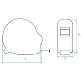 KING TONY Profi-Werkzeuge - Rollbandmaß 8M x 25 mm 7909308M