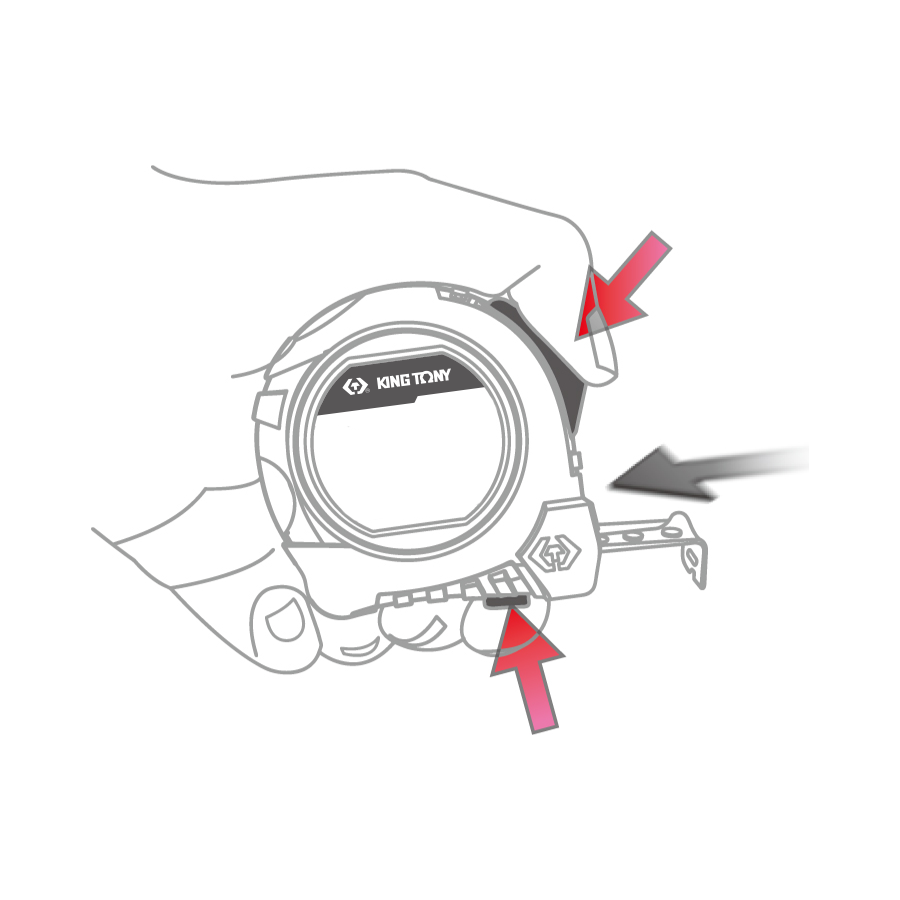 KING TONY Profi-Werkzeuge - Rollbandmaß 8M x 25 mm 7909308M