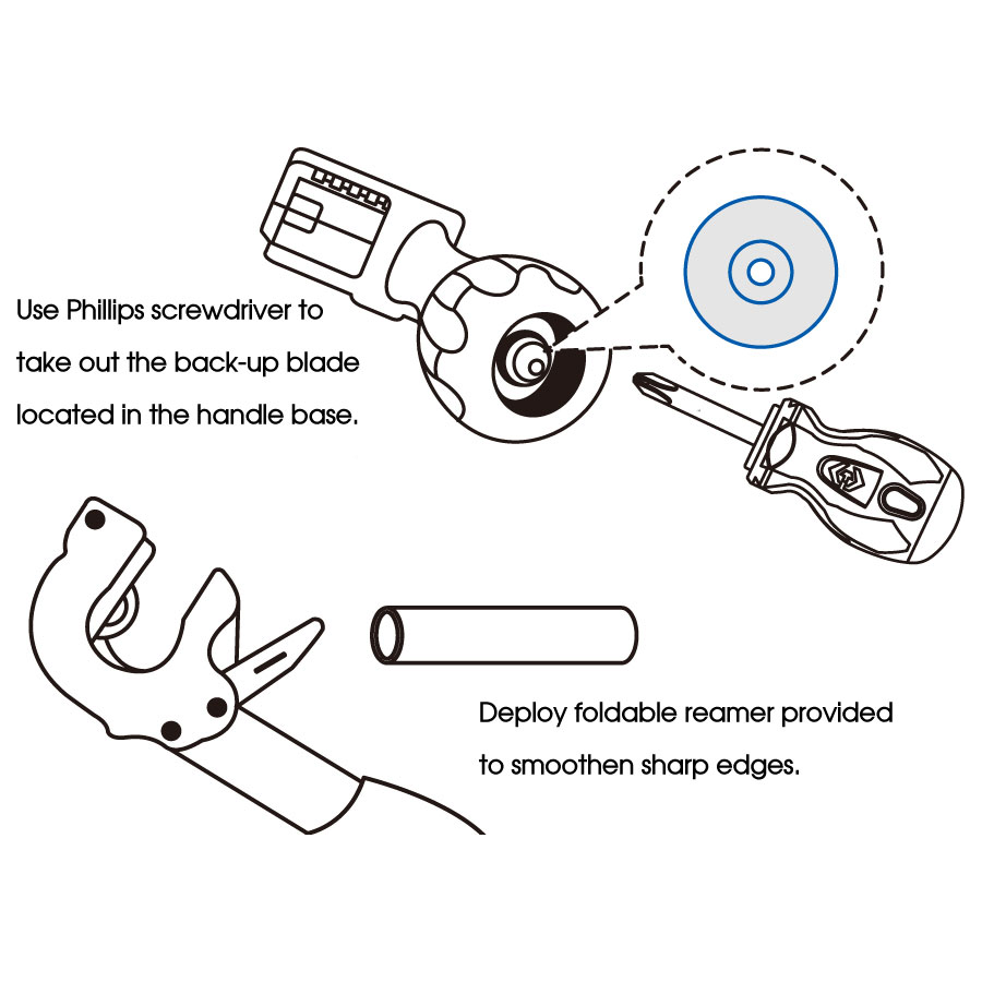 KING TONY Profi-Werkzeuge - Rohrschneider, 360°, Ratschenfunktion - Ø 12-35 mm 791222