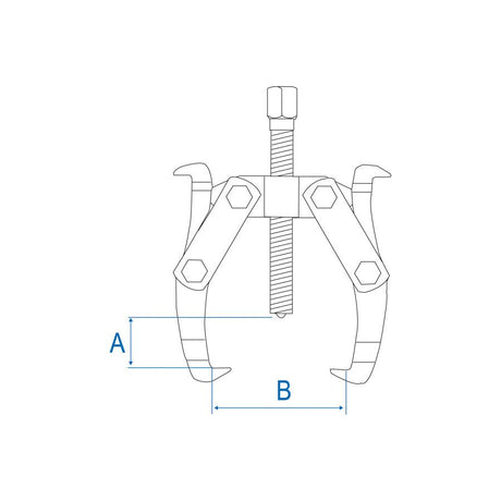 KING TONY Profi-Werkzeuge - Abzieher, 2 Gelenk-Greifarme, umkehrbar - 85 mm 796203
