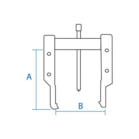KING TONY Profi-Werkzeuge - Monoblock-Abzieher, extradünne Greifarme, extralang - 140 mm 79621750L