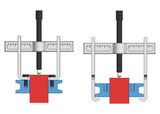 KING TONY Profi-Werkzeuge - Abzieherset mit diversen Greifarmen - 75-250 mm 79621810C