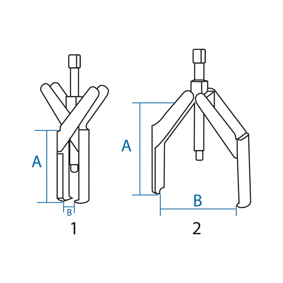 KING TONY Profi-Werkzeuge - Monoblock-Abzieher, 2 Greifarme - 15-80 mm 79622642
