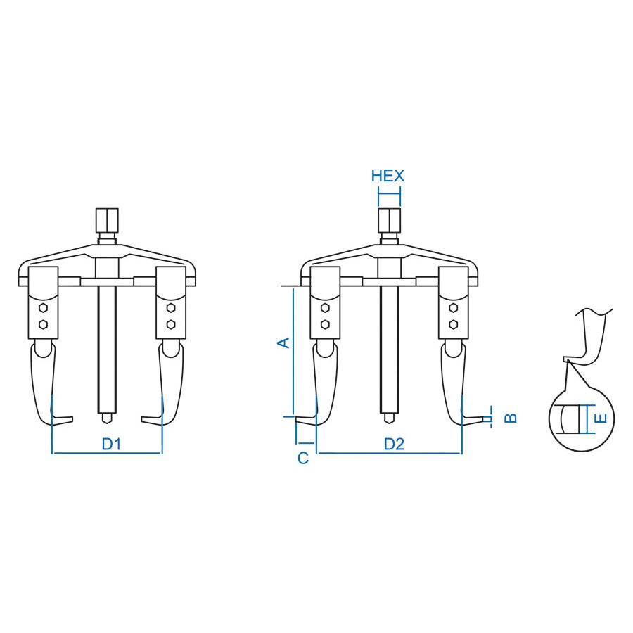 KING TONY Profi-Werkzeuge - Monoblock-Abzieher, 3 T - 100x90 mm 7962B35