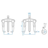 KING TONY Profi-Werkzeuge - Monoblock-Abzieher, 3 T - 100x90 mm 7962B35