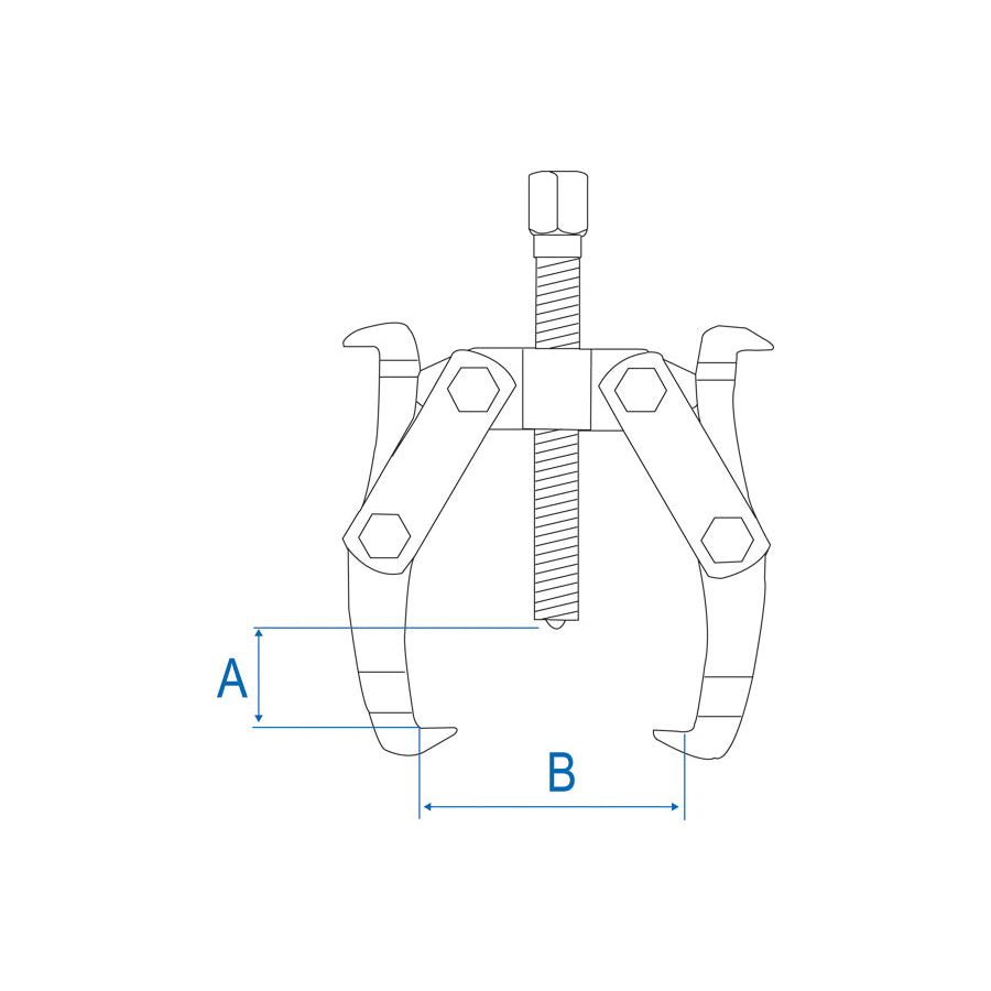 KING TONY Profi-Werkzeuge - Abzieher, 2 Gelenk-Greifarme, umkehrbar - 160 mm 796206