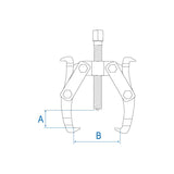 KING TONY Profi-Werkzeuge - Abzieher, 2 Gelenk-Greifarme, umkehrbar - 160 mm 796206